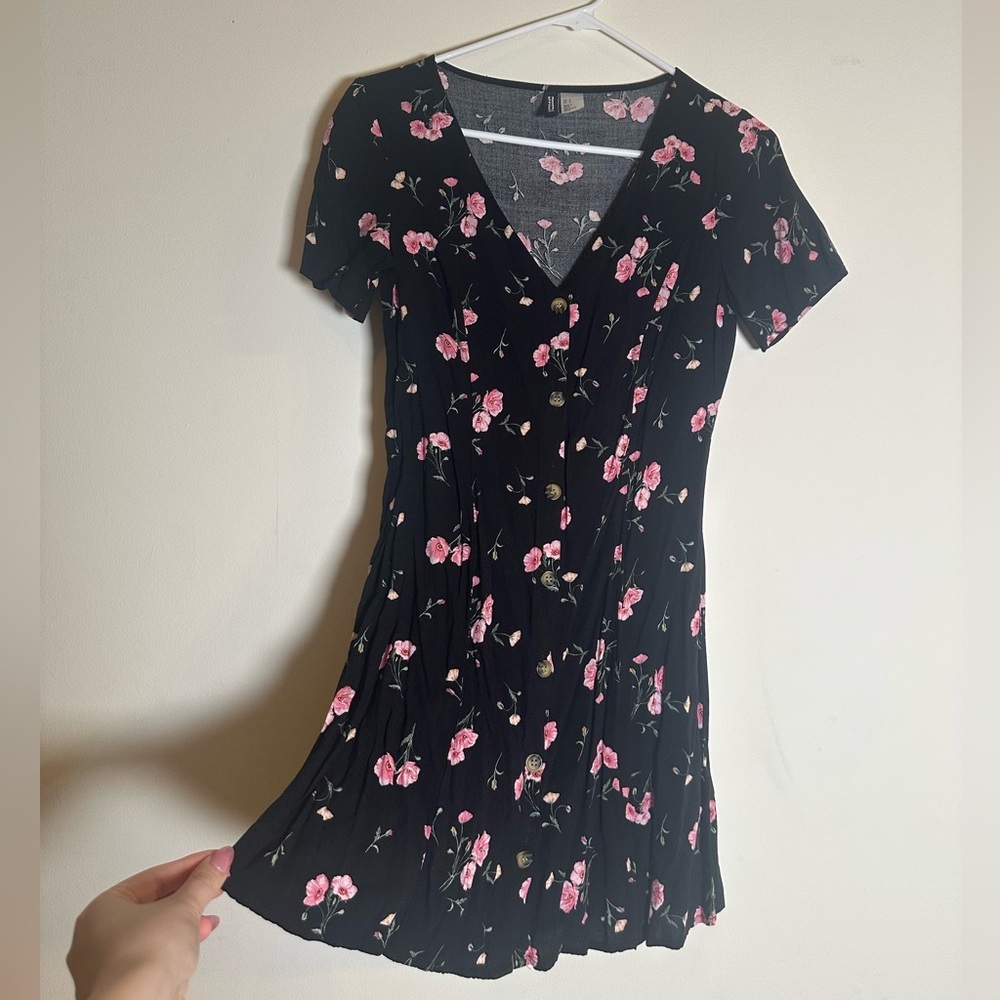 Floral Black Dress